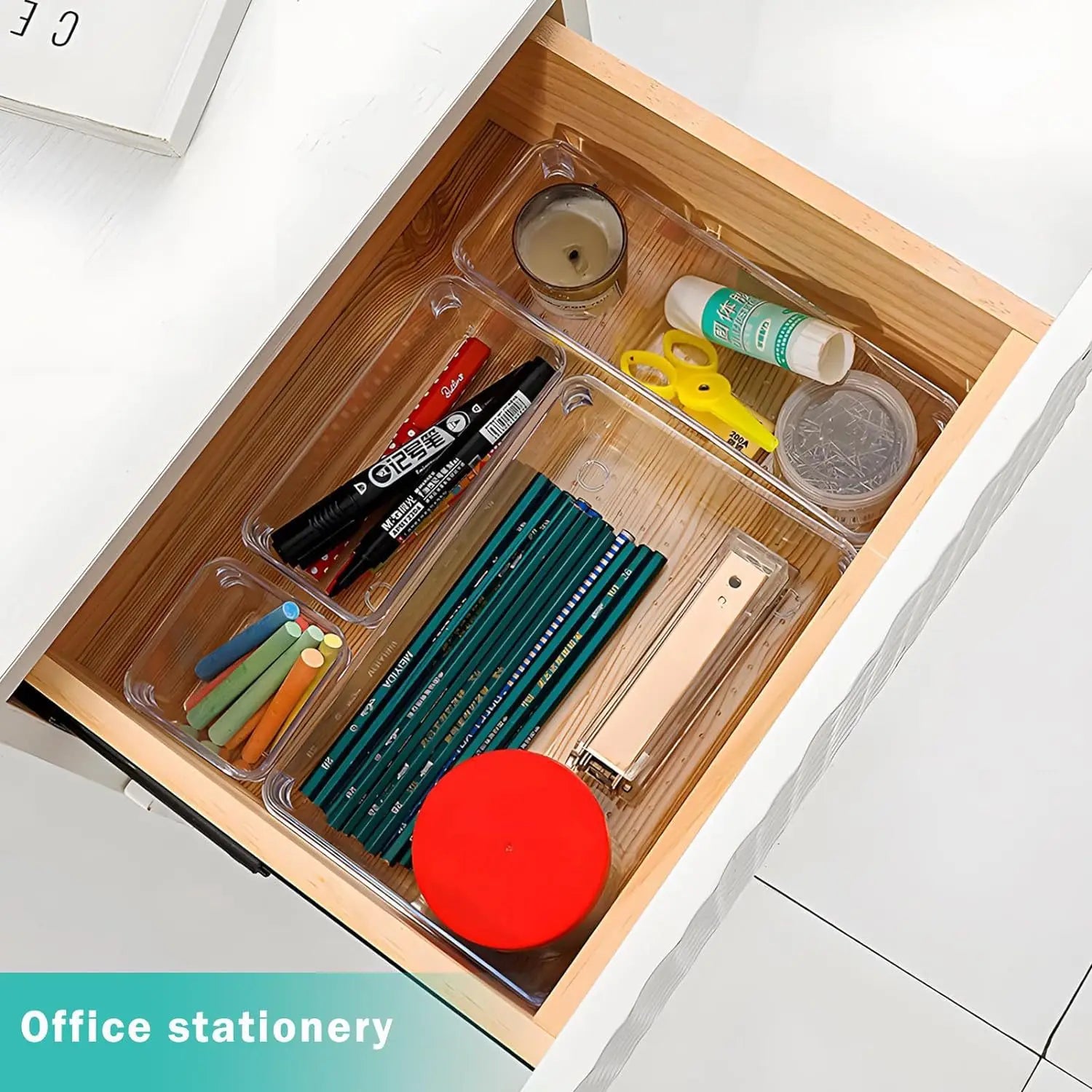 Transparent PET Drawer Storage Box Set for Organization