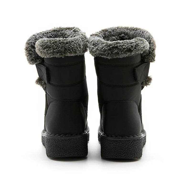 Boots Waterproof Fur Boots For Snow Women's Winter Shoes Low Heels Women Middle Boots Winter Footwear Warm Combat Shoes Woman - Buy online at  Vibe In Cart.