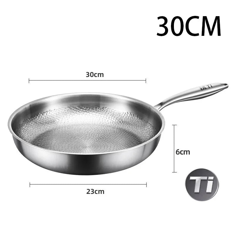 26/28/30cm German Pure Titanium Frying Pan Non-stick Frying Pan Uncoated Fish Scale Hammer Pattern Titanium Alloy Cookware - Buy online at  Vibe In Cart.