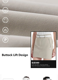 Pgm Golf Clothing Women's Short Skirt Breathable Quick Drying Sports Pencil Skirt Casual Zipper Pocket Skorts with Inner Shorts