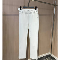 Women's Breathable Elastic Slim Golf Pants in Black and White