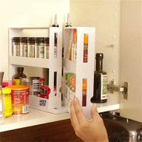 Multi-Function 2 Tier Rotate Spice Storage Rack Seasoning Swivel Storge Organizer Shelf kitchen bathroom creative household item - Buy online at  Vibe In Cart.