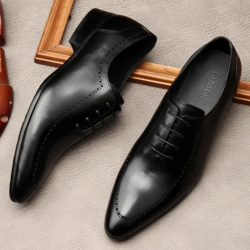Italian Handmade Men's Oxford Shoes Real Calf Leather Black Brown Classic Brogue Business Wedding Dress Shoes For Men 2025 New - Buy online at  Vibe In Cart.