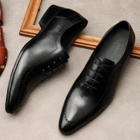 Italian Handmade Men's Oxford Shoes Real Calf Leather Black Brown Classic Brogue Business Wedding Dress Shoes For Men 2025 New - Buy online at  Vibe In Cart.