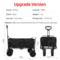 Collapsible Folding Utility Beach Wagon Cart Heavy Duty Large Capacity Fold Wagon Outdoor Trolley Portable Camping Cart Table - Buy online at  Vibe In Cart.