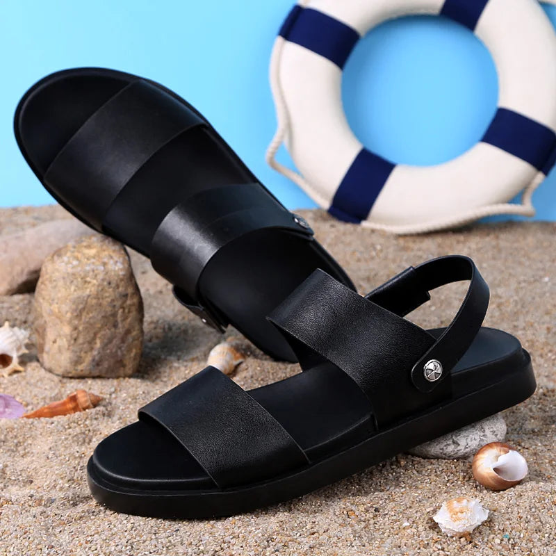 Summer New Men's Sandals Genuine Leather Luxury Beach Sandals Men Outdoor Mens Shoes Breathable Male Slippers Casual Footwear - Buy online at  Vibe In Cart.