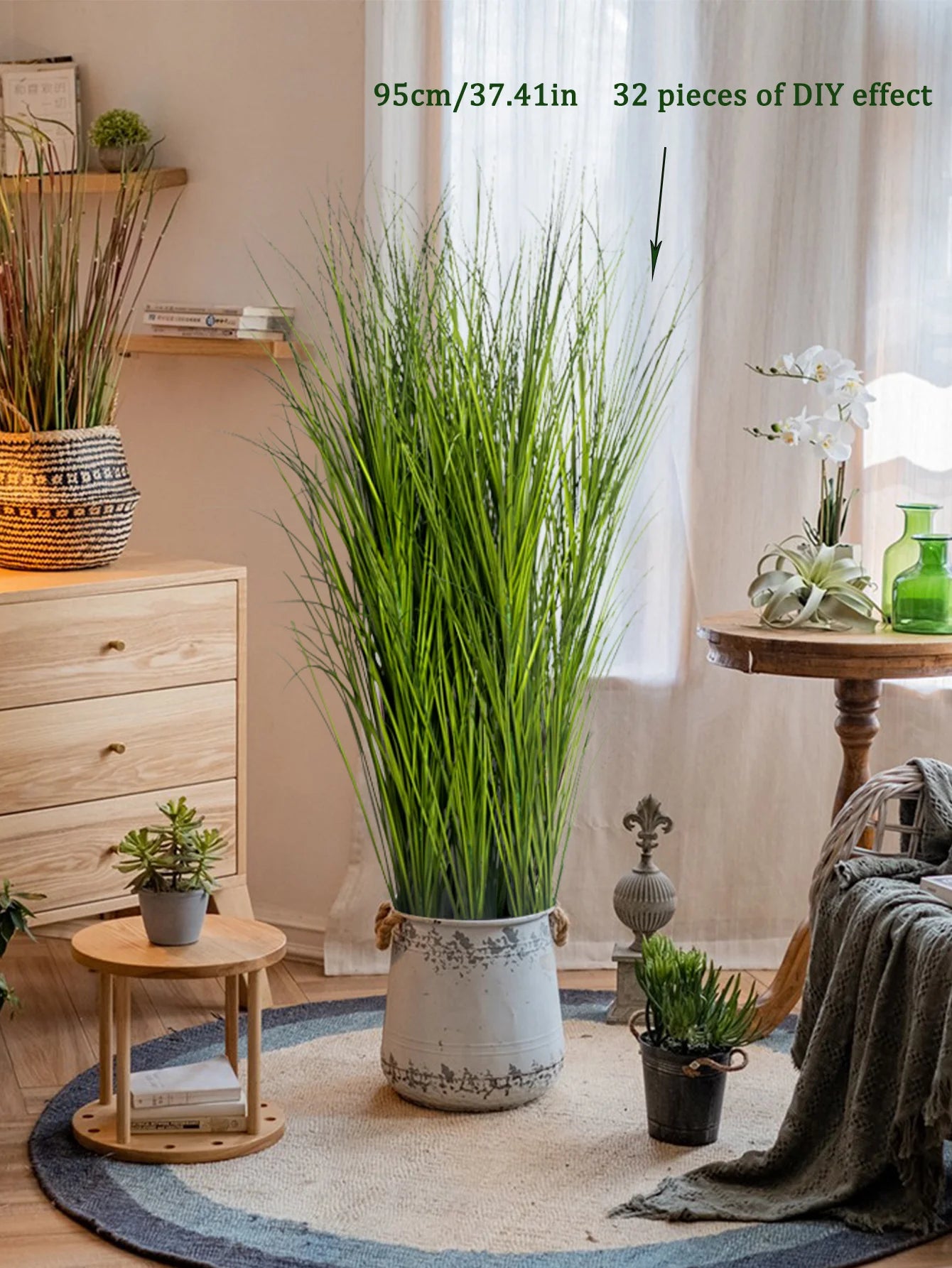 Artificial Reed Grass Large Fake Onion Grass Plants Tropical Green Plants Leaves Bouquet PVC Grass For Wedding Garden Offic - Buy online at  Vibe In Cart.