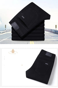 Men Classic Advanced Fashion Brand Pure Black Jeans Man Soft Breathe Stretch Slim Straight Denim Trousers Mens Pants Overalls - Buy online at  Vibe In Cart.