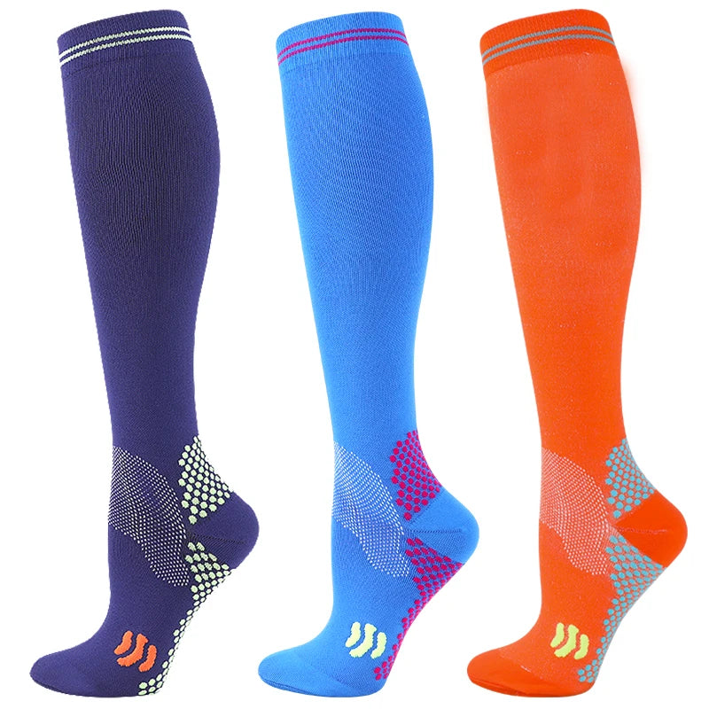 Knee-High Unisex Compression Socks for Varicose Veins 20-30 mmHg for Running and Cycling
