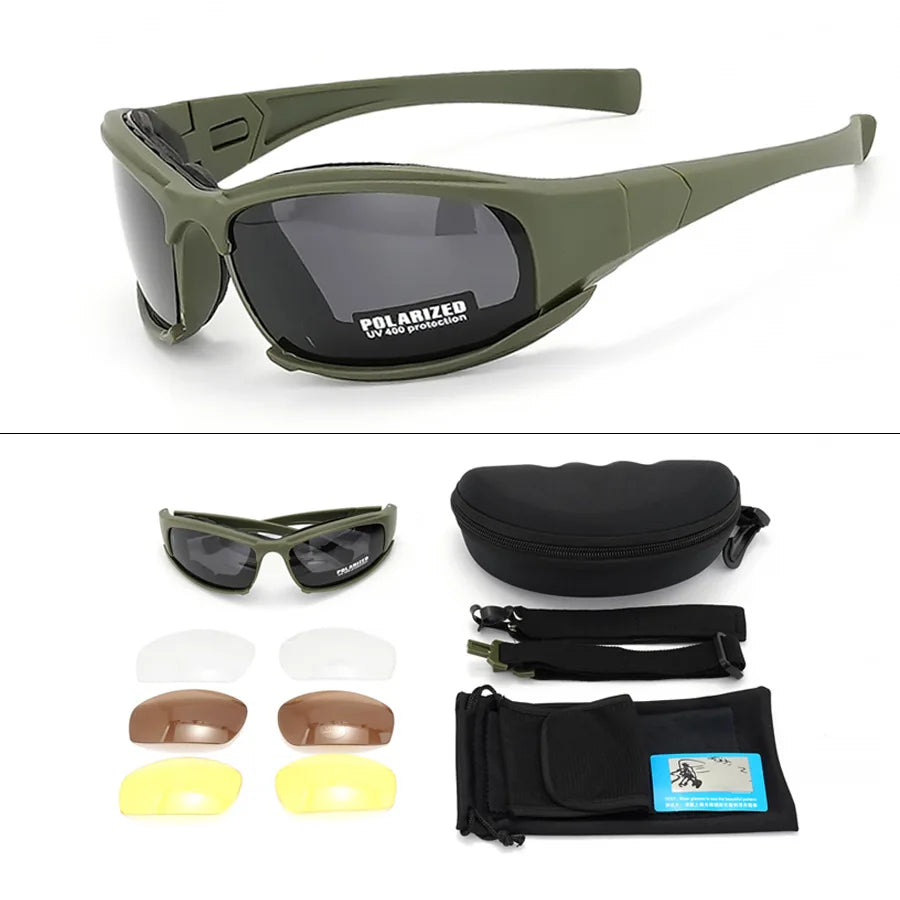 2025 4-Lens Tactical Goggles - Polarized, Windproof & Dustproof Safety Glasses for Outdoor Sports (Climbing, Cycling, Fishing) - Buy online at  Vibe In Cart.