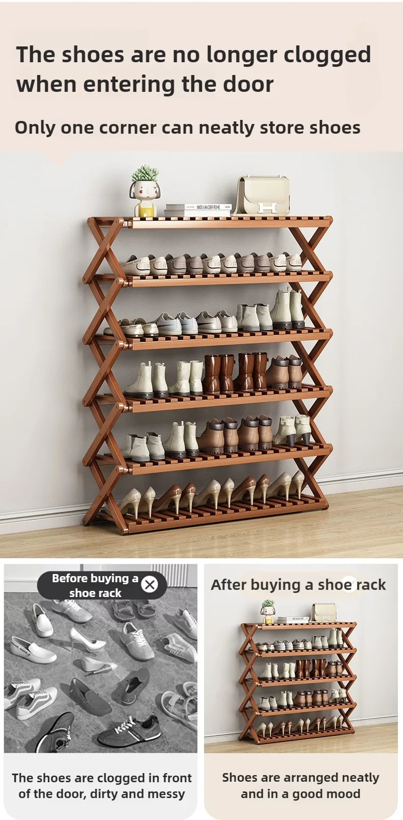 Free installation at home doorstep, simple multi-level rental house, shoe cabinet, dormitory storage, folding shoe rack - Buy online at  Vibe In Cart.