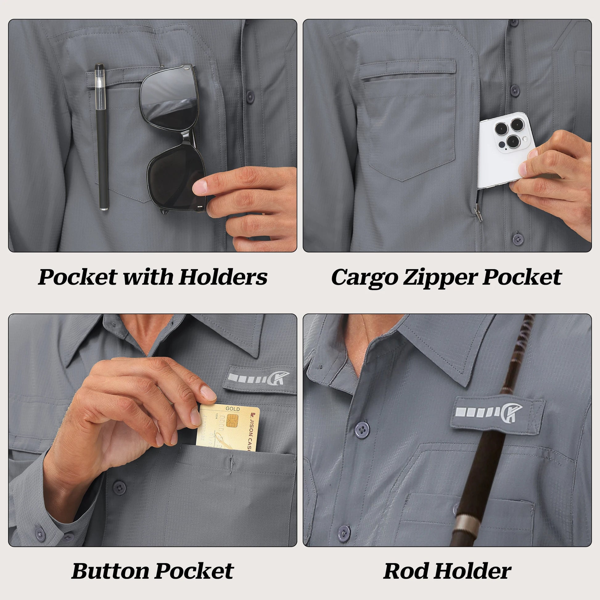 Summer Men's UPF 50+ Casual Long Sleeve Fishing Shirts, Lightweight Tactical Button Down Shirt with Breathable Back Mesh - Buy online at  Vibe In Cart.