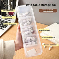 Transparent Plastic Cable Storage Box With Lid And Grid