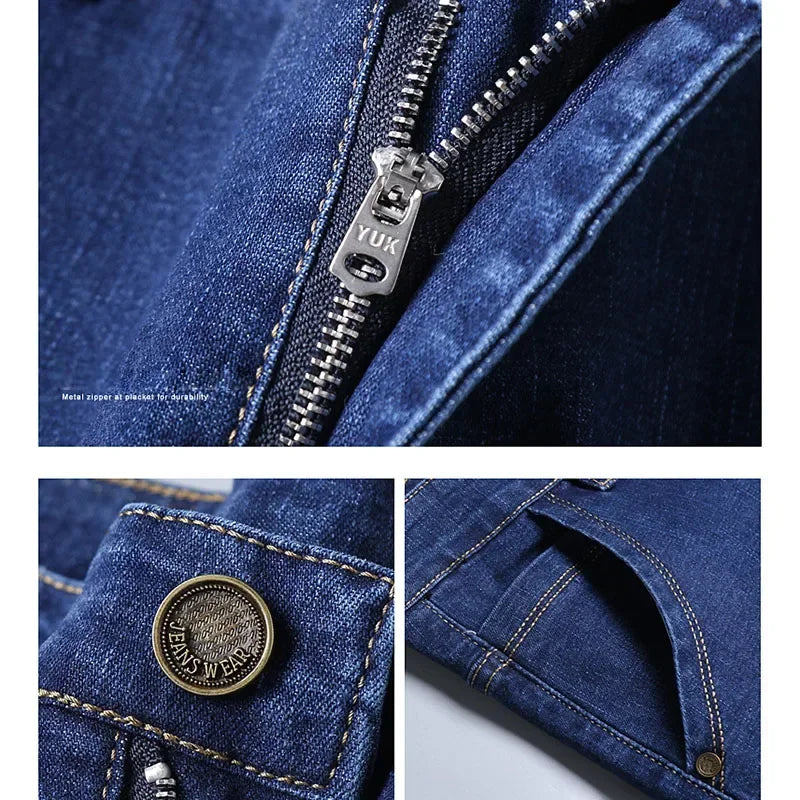 Fashion Men Jeans Stretch Straight Leg Casual Slim Fit Denim Pants Male Brand Luxury Design Business Classic Trousers Large Size - Buy online at  Vibe In Cart.