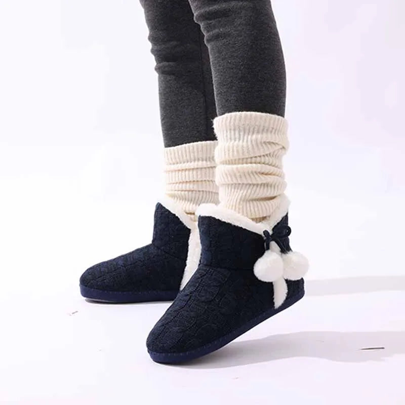 Litfun Winter Warm Plush Boots For Women Outdoor Soft Sole Non-slip Knit Furry Snow Boots Indoor Cozy Fur House Cotton Slippers - Buy online at  Vibe In Cart.