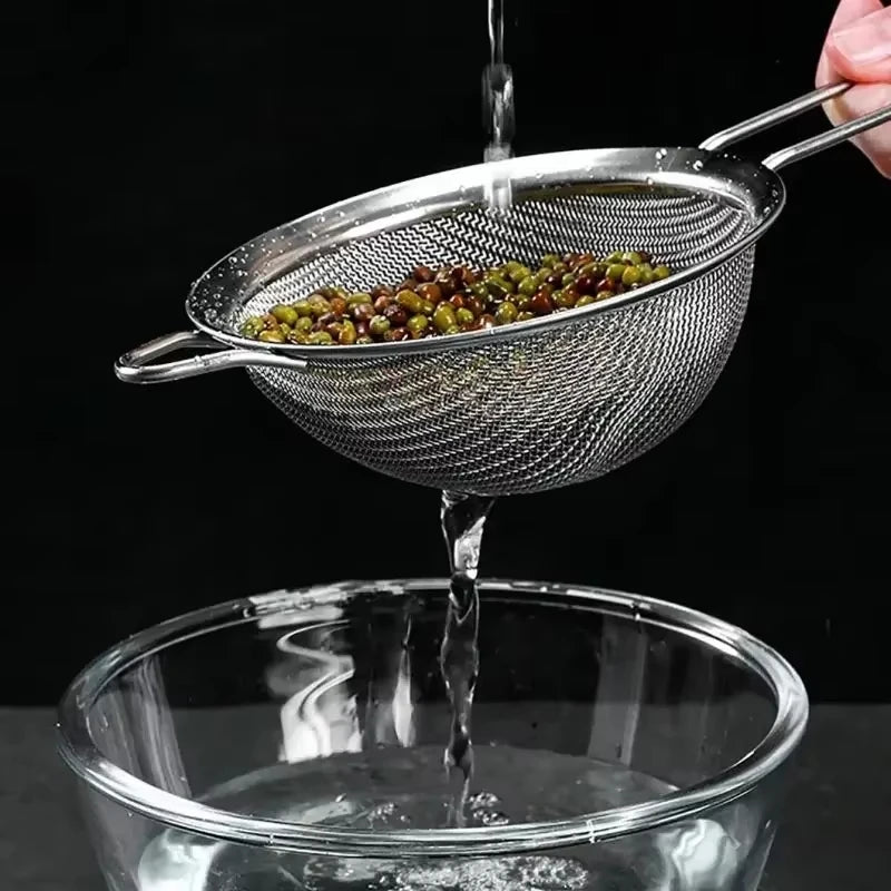 Stainless Steel Sieve Fine Mesh Filter Slotted Spoon Kitchen Accessories For Cooking Baking Oil Flour Strainer Sifter - Buy online at  Vibe In Cart.