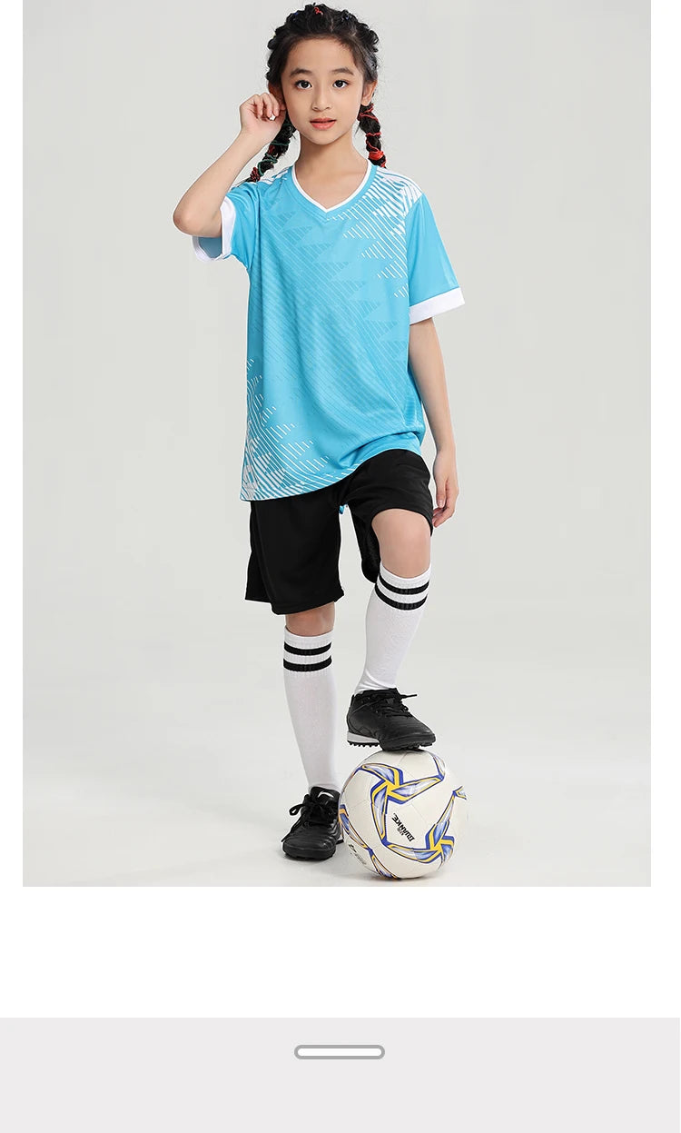 Soccer Uniform Set for Adults and Kids with Shirt and Shorts