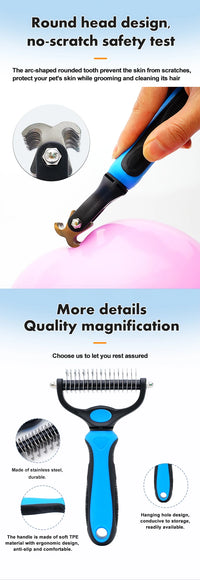 Pet Knot Remover Comb for Dogs & Cats - Dematting Tool with Stainless Steel Blades - Detangling Brush for Matted Hair - Professi - Buy online at  Vibe In Cart.