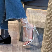 Luxury Crystal Embellished Butterfly Detail Women Sandals Sexy Coiled Strap Thin High heels Gladiator sandals Summer Party Shoes - Buy online at  Vibe In Cart.