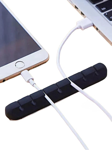 Silicone Desktop Cable Organizer and Wire Holder with Irregular Shape
