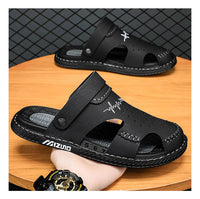 Men's Gladiator Sandals with Rubber Outsole and Buckle Strap