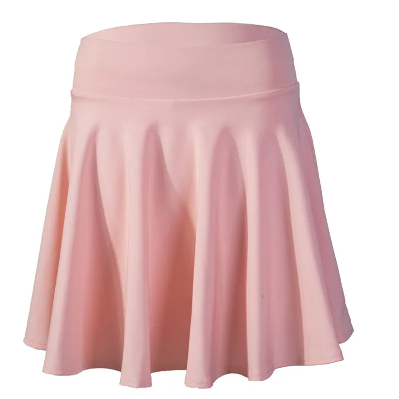 Women's Black Knee-Length Flared Pleated Loose Skirt