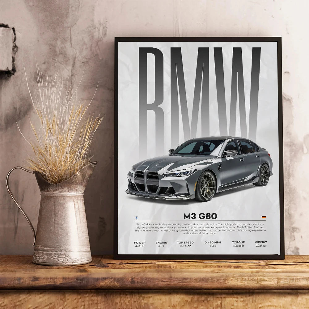 Black Famous Cars Competition Poster Picture Mural Modern Canvas Painting Wall Art Home Decoration Print for Living Room Decor - Buy online at  Vibe In Cart.