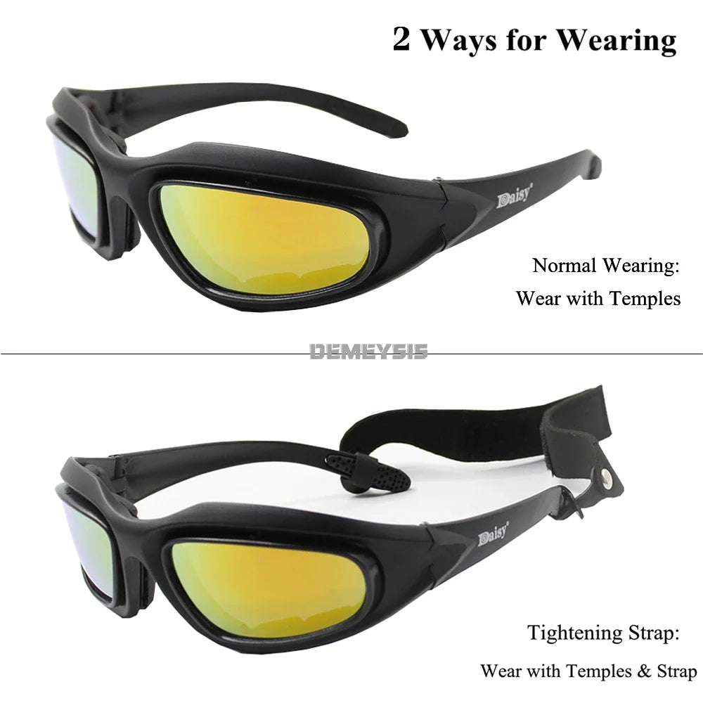 Daisy Polarized Tactical Sunglasses Men Airsoft Hunting Shooting Glasses UV400 Protection  Desert  Hiking Goggles - Buy online at  Vibe In Cart.