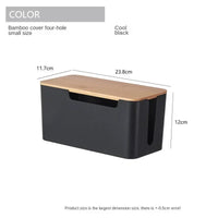 Wooden Cable Organizer Box for Desk Wire Management