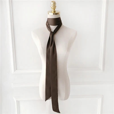 Women's Long Narrow Solid Color Polyester Scarf 190x5cm