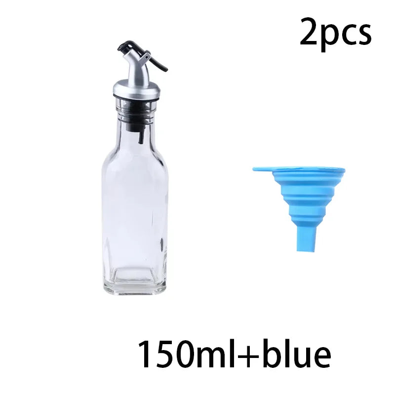 Glass Olive Oil Dispenser Bottle with Silicone Funnel for Kitchen