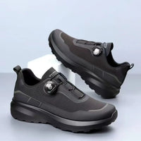 Men's Button Closure Casual Walking Shoes Flat Heel Design