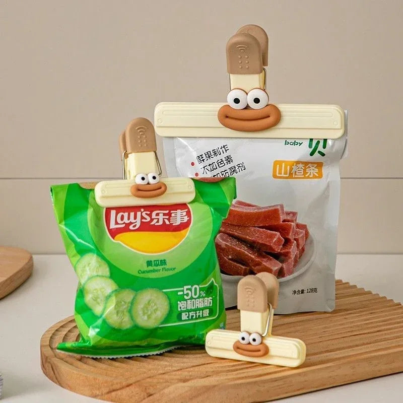 3pcs Creative Face Bag Sealing Clip Food Snack Clip Kitchen Tools Decorative Small Clip Refrigerator Plastic Food Bag Storage - Buy online at  Vibe In Cart.