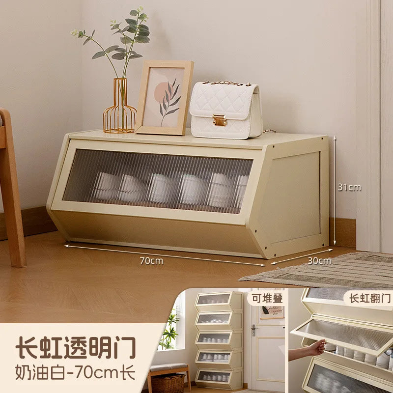 Multi-Layer Shoe Cabinet with Door for Dust-Proof Storage