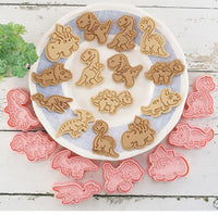 8 Pcs/set Cookie Cutters Plastic 3D Cute Cartoon Pressable Biscuit Mold Cookie Stamp Kitchen Baking Pastry Bakeware - Buy online at  Vibe In Cart.