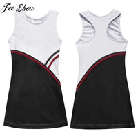 Kids Girls Tennis Golf Sport Sundress Summer Yoga Outdoor Sport Sleeveless Dress for Tennis Golf Badminton Cheerleading Dance