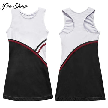 Kids Girls Tennis Golf Sport Sundress Summer Yoga Outdoor Sport Sleeveless Dress for Tennis Golf Badminton Cheerleading Dance