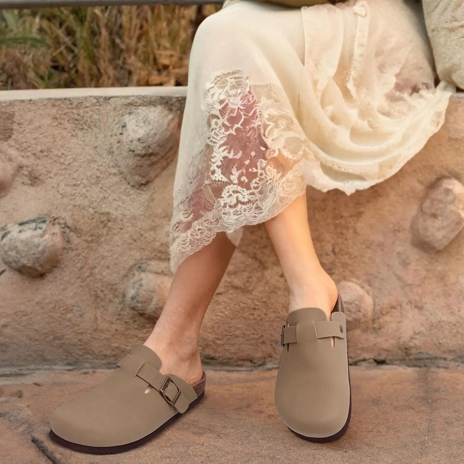 Asgard Women Men Suede Leather Clogs Slippers Fashion Unisex Cork Footbed Sandals Outdoor Antiskid Mules Shoes with Arch Support - Buy online at  Vibe In Cart.