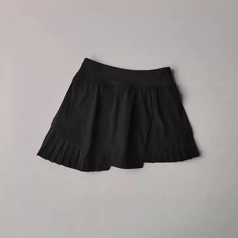 High Waisted Sports Short Skirt Summer New Style Cool Anti Glare Including Lined Shorts Fitness Yoga Quick Drying Pleated Skirt - Buy online at  Vibe In Cart.