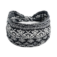 Unisex Fashion Cotton Print Wide Elastic Turban Hairband for Sports