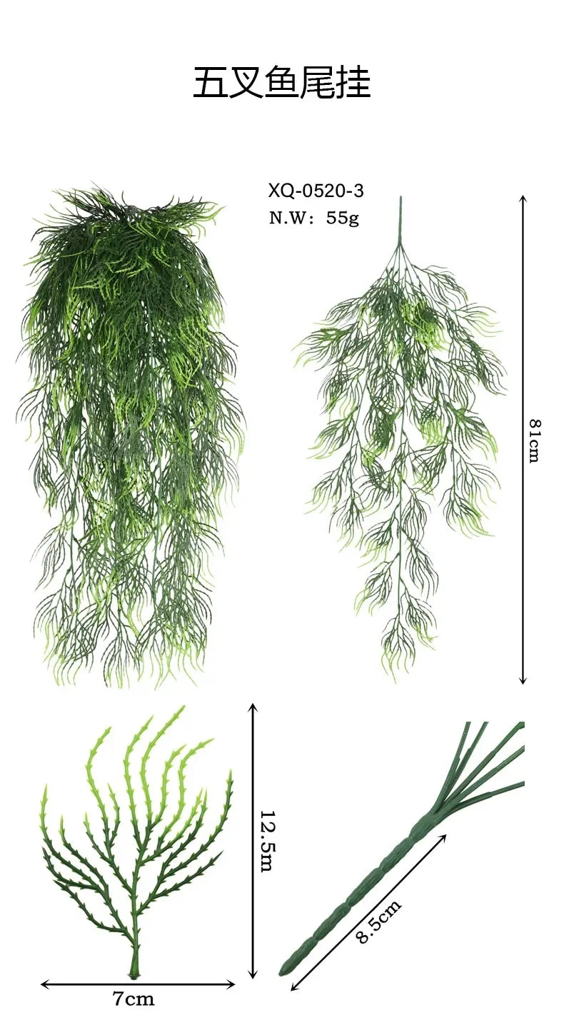 80cm Persian fern Leaves Vines Home Room Decor Hanging Artificial Plant Plastic Leaf Grass Wedding Party Wall Balcony Decoration - Buy online at  Vibe In Cart.