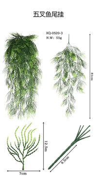 80cm Persian fern Leaves Vines Home Room Decor Hanging Artificial Plant Plastic Leaf Grass Wedding Party Wall Balcony Decoration - Buy online at  Vibe In Cart.