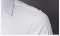Men's Plus Size Solid White Long Sleeve Slim Fit Business Shirt