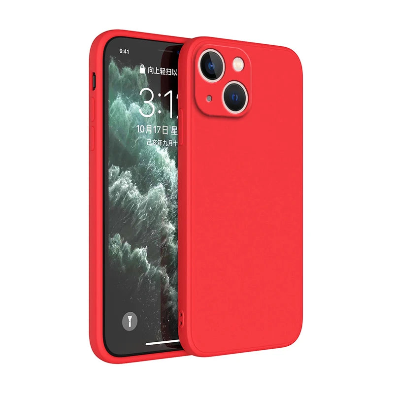 Square Liquid Silicone Protective Phone Case with Anti-Scratch and Dustproof Features