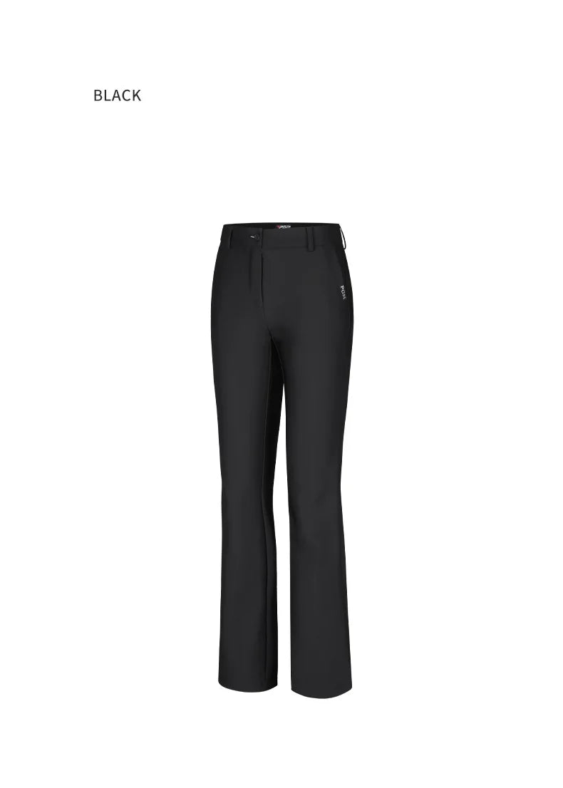 Women's High Waist Fleece Golf Pants Windproof Flared