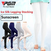 PGM Breathable Female Legging Stocking Sunscreen Women Golf Pants Ice Silk High Elastic Stocking Outdoor Thin Long Leg Sock
