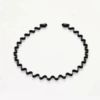 Unisex Black Elastic Non Slip Simple Metal Headbands For Men Women Wavy Hairband Spring Hair Hoop Fashion Hair Accessories - Buy online at  Vibe In Cart.