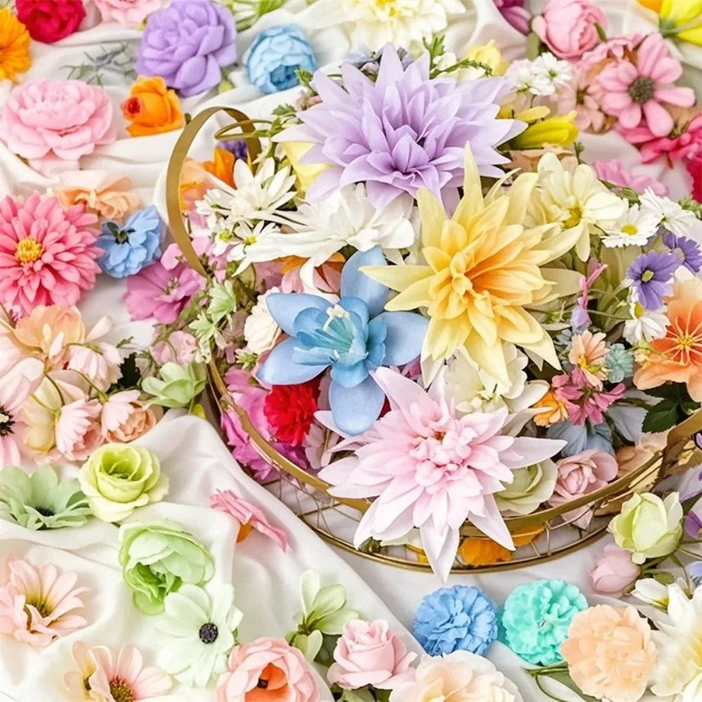 20/52Pcs Random Mix Artificial Flowers Silk Fake Flowers for Home Room Decor DIY Craft Gifts Accessories Bride Wedding Decor - Buy online at  Vibe In Cart.