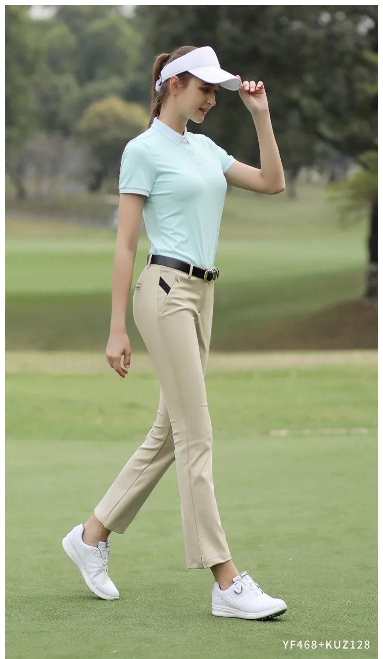 PGM KUZ128 Golf Pants Women's Slim-fitting Waterproof Long Pants with Zipper Pocket, Elastic, Nine-inch Length, Flare Pants - Buy online at  Vibe In Cart.
