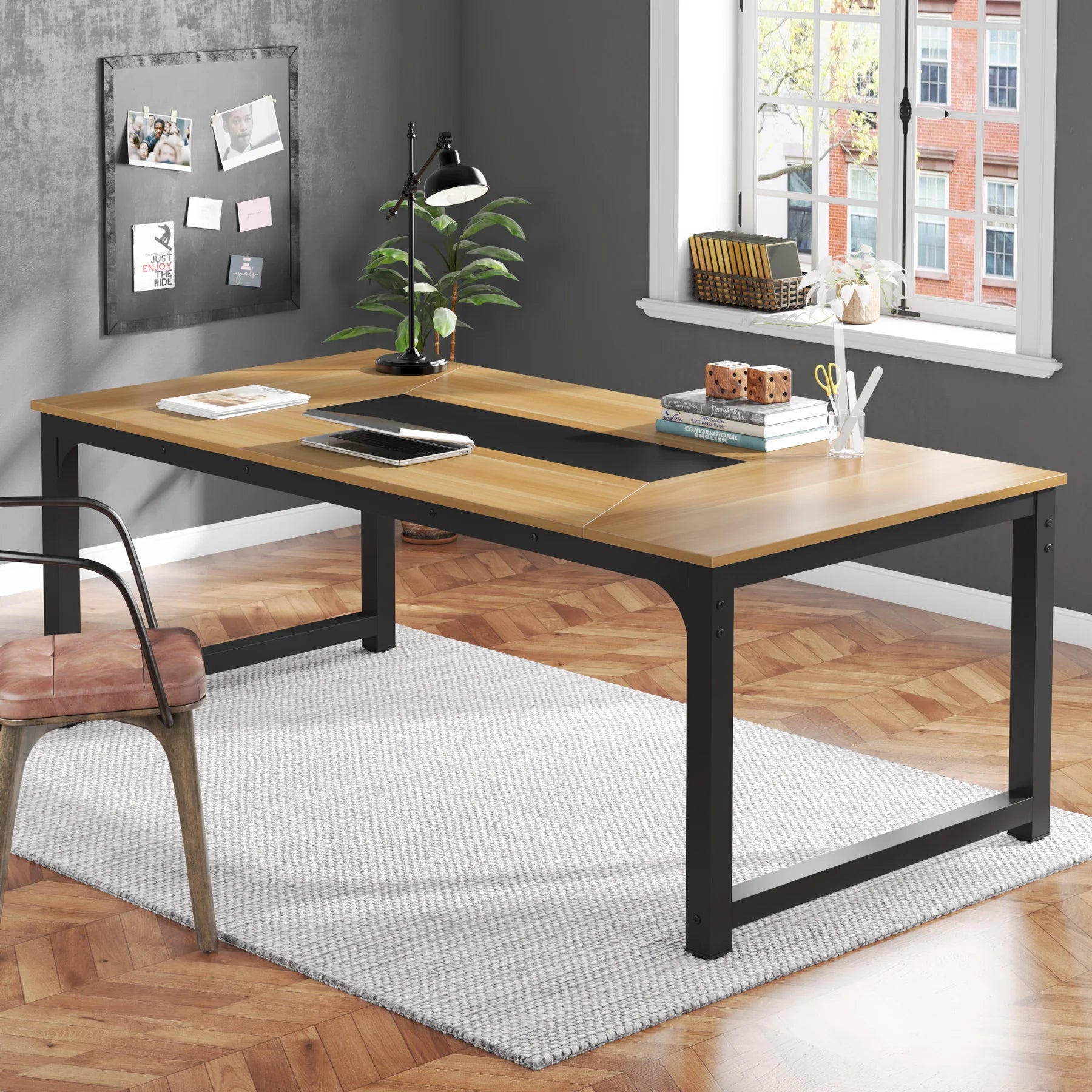 Tribesigns Modern Computer Desk 70.8 inch Large Executive Office Desk Study Writing Desk Workstation Computer Table - Buy online at  Vibe In Cart.